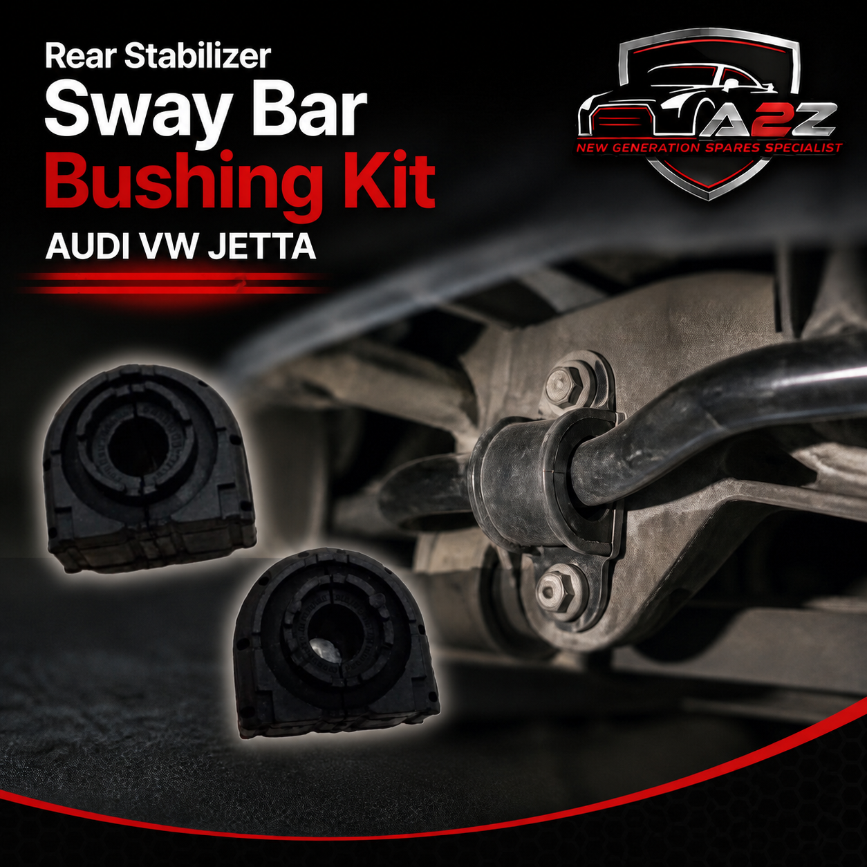 Rear Stabilizer Sway Bar Bushing With Bracket Kit 1K0511327BA Compatible With AUDI A8 & VW JETTA III (1K2)