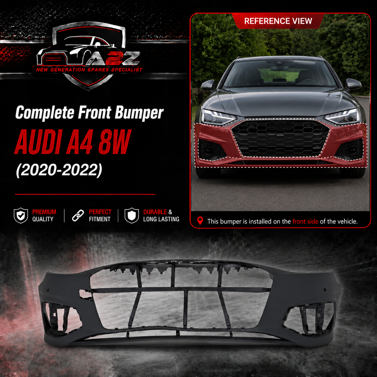 Complete Front Bumper 8W0807437AH 8WD807065M Compatible With AUDI A4 8W (2020-2022) Tag No.21