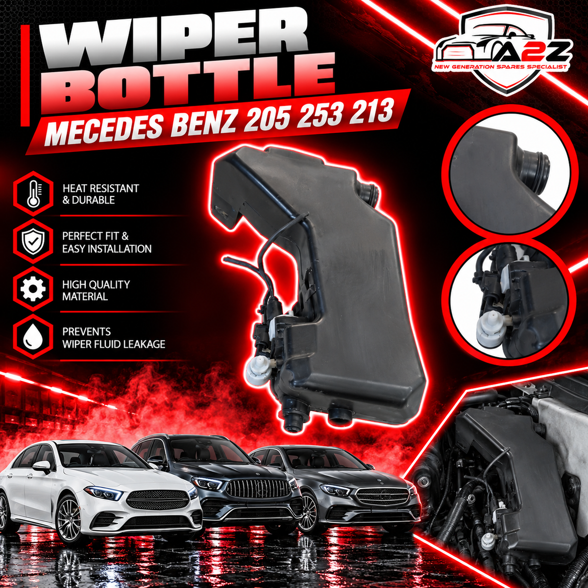 Wiper Bottle A2058600160  Compatible With MERCEDES BENZ W205 W253 W213 Tag No.113