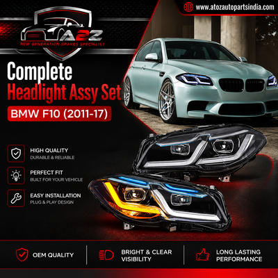 Complete Headlight Assy Set (Upgrade To G30 Style) Plug And Play No Need To Change Bumper Compatible With BMW F10 (2011-17) Tag No.4