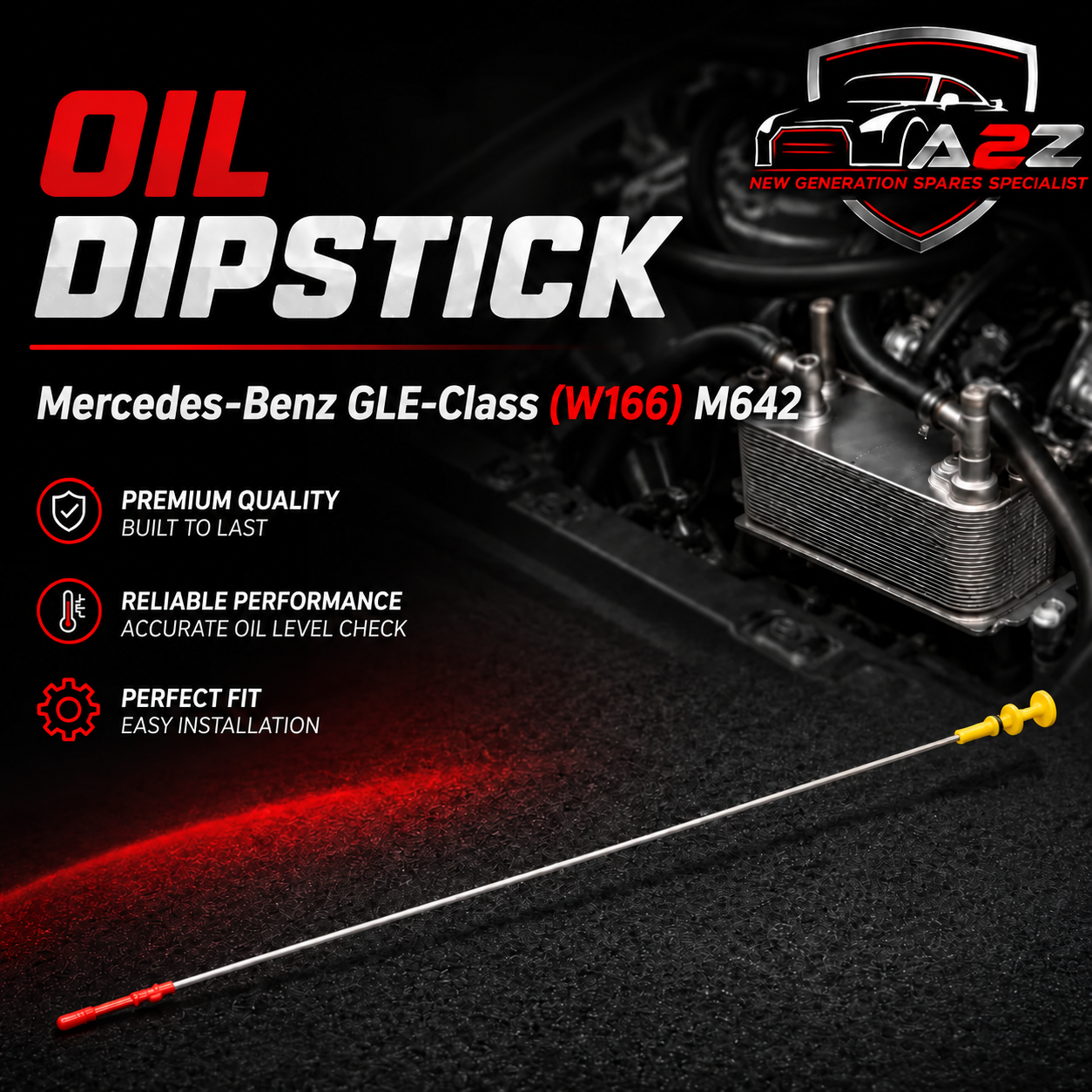 Oil Dipstick 6420104172 Compatible with Mercedes-Benz  GLE-Class (W166) M642