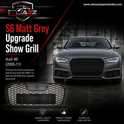 S6 Matt Grey Upgrade Show Grill Compatible With Audi = A6 (2005-11) Tag No.45