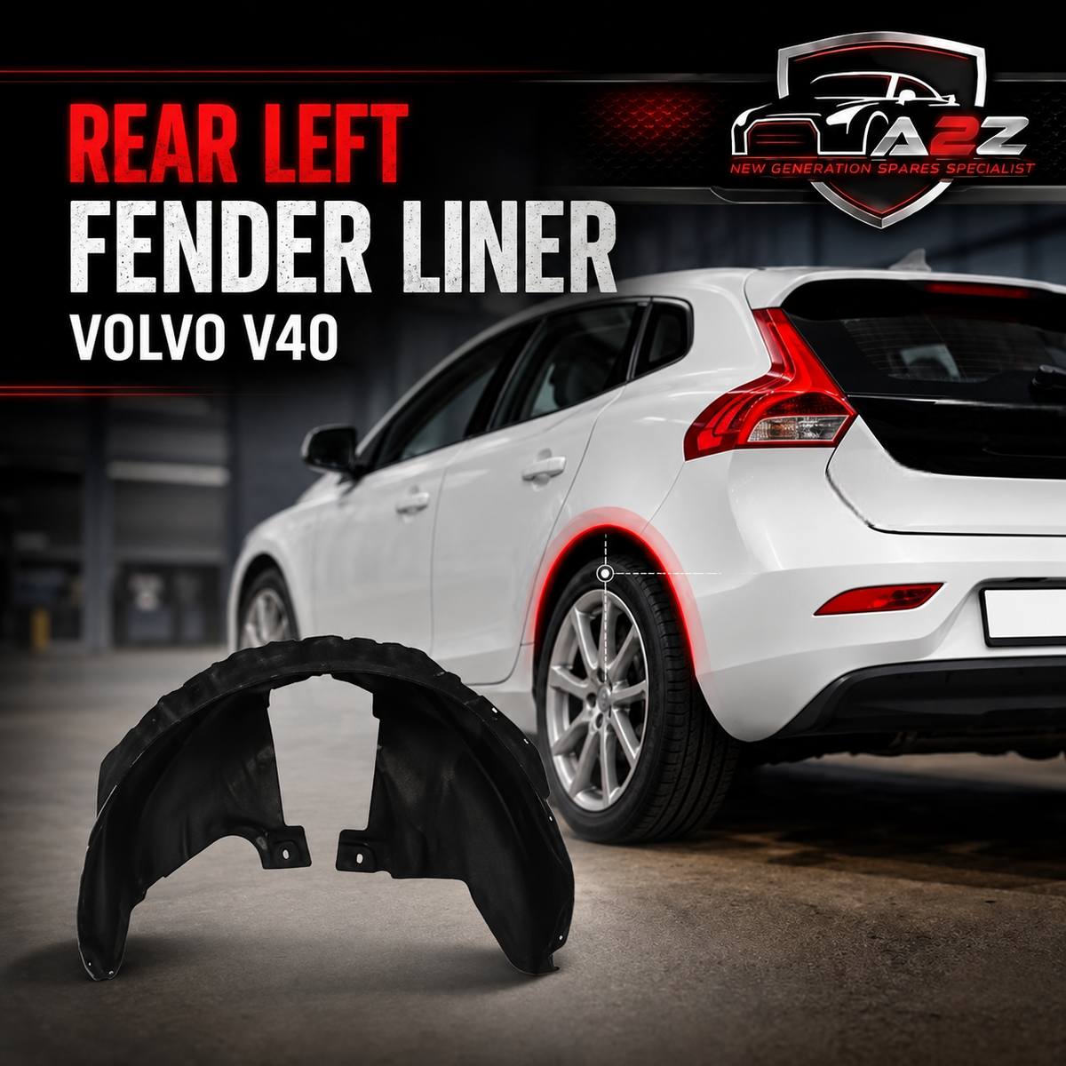 Rear Left Fender Liner 31265975 Compatible With VOLVO V40 Tag-FEV-03