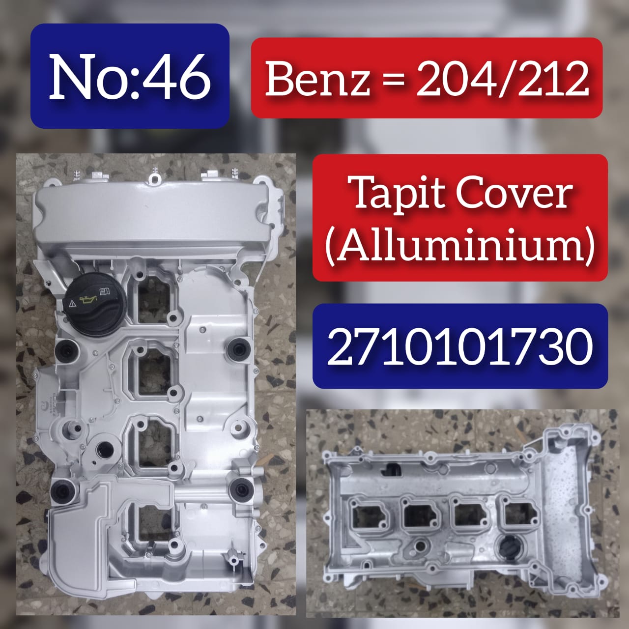 Tapit Cover (Aluminium) 2710101730 Compatible With Mercedes Benz  C-Class (W204), E-Class (W212) Tag No.46