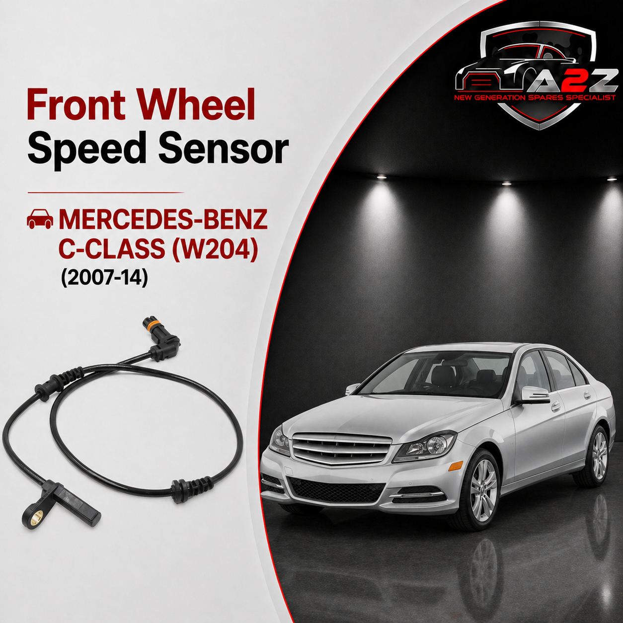 Front Wheel Speed Sensor A2049052805 & A2045400117 & A2049050000 & A2049057702 Compatible With MERCEDES-BENZ C-CLASS (W204)