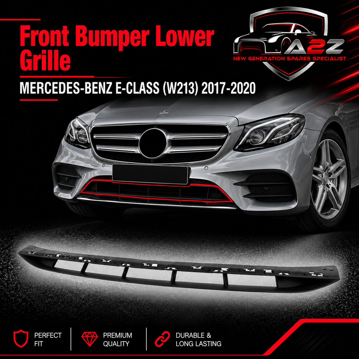 Front Bumper Lower Grille 2128850522 A2128850522 Compatible With MERCEDES-BENZ E-CLASS (W212) 2014-2016 Tag-BG-105