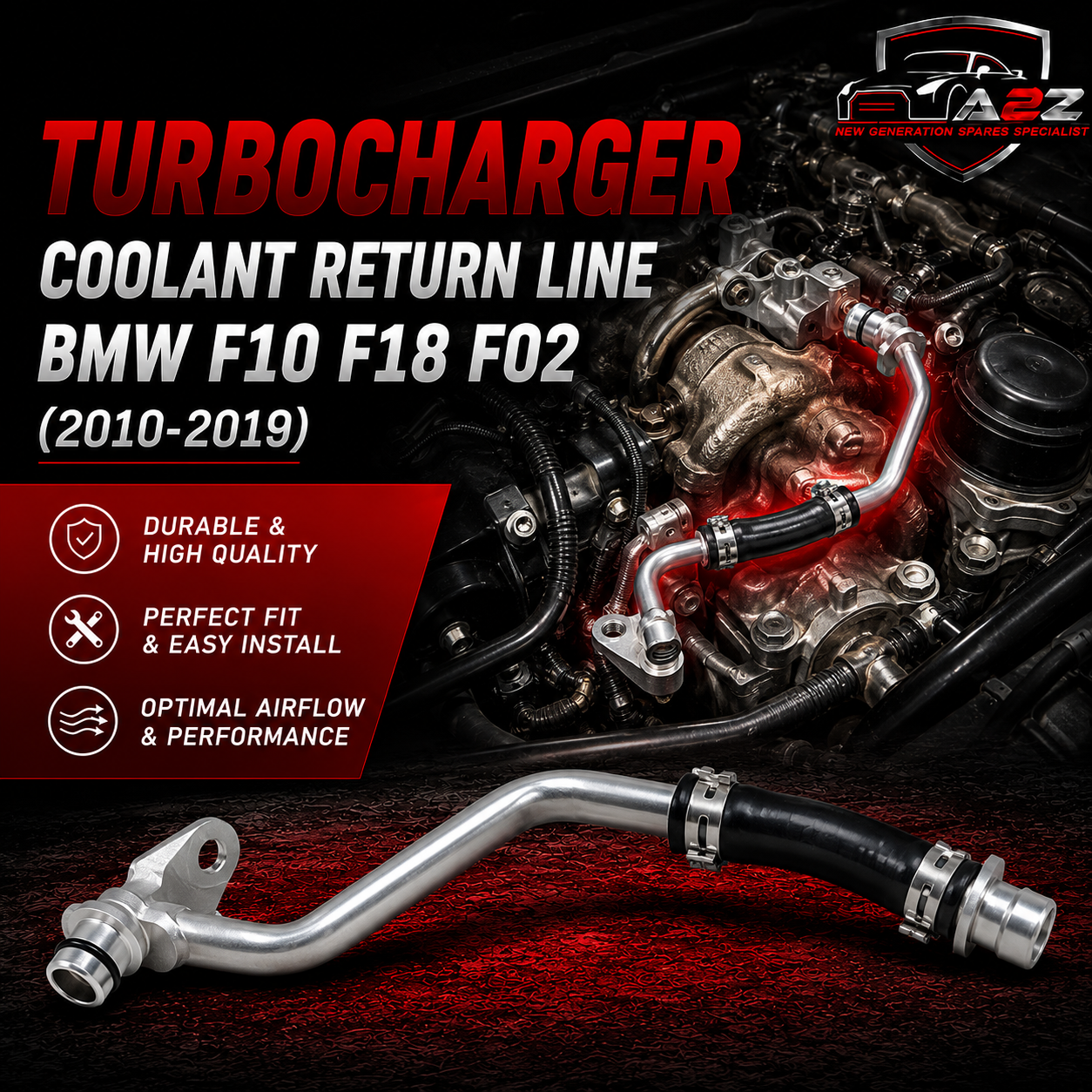 Turbocharger Coolant Return Line 11537583903 Compatible With BMW F10 F18 F02