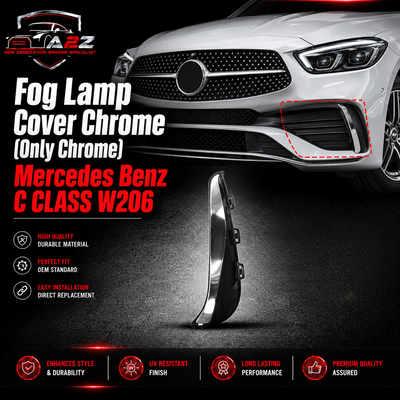 Fog Lamp Cover Chrome (Only Chrome) Left 2068852902 Right 2068853002 Compatible With Mercedes Benz  C CLASS W206 Tag No.376