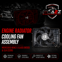 Engine Radiator Cooling Fan Assembly 2035001693 Compatible With MERCEDES-BENZ C-CLASS (W203) & CLK (C209)
