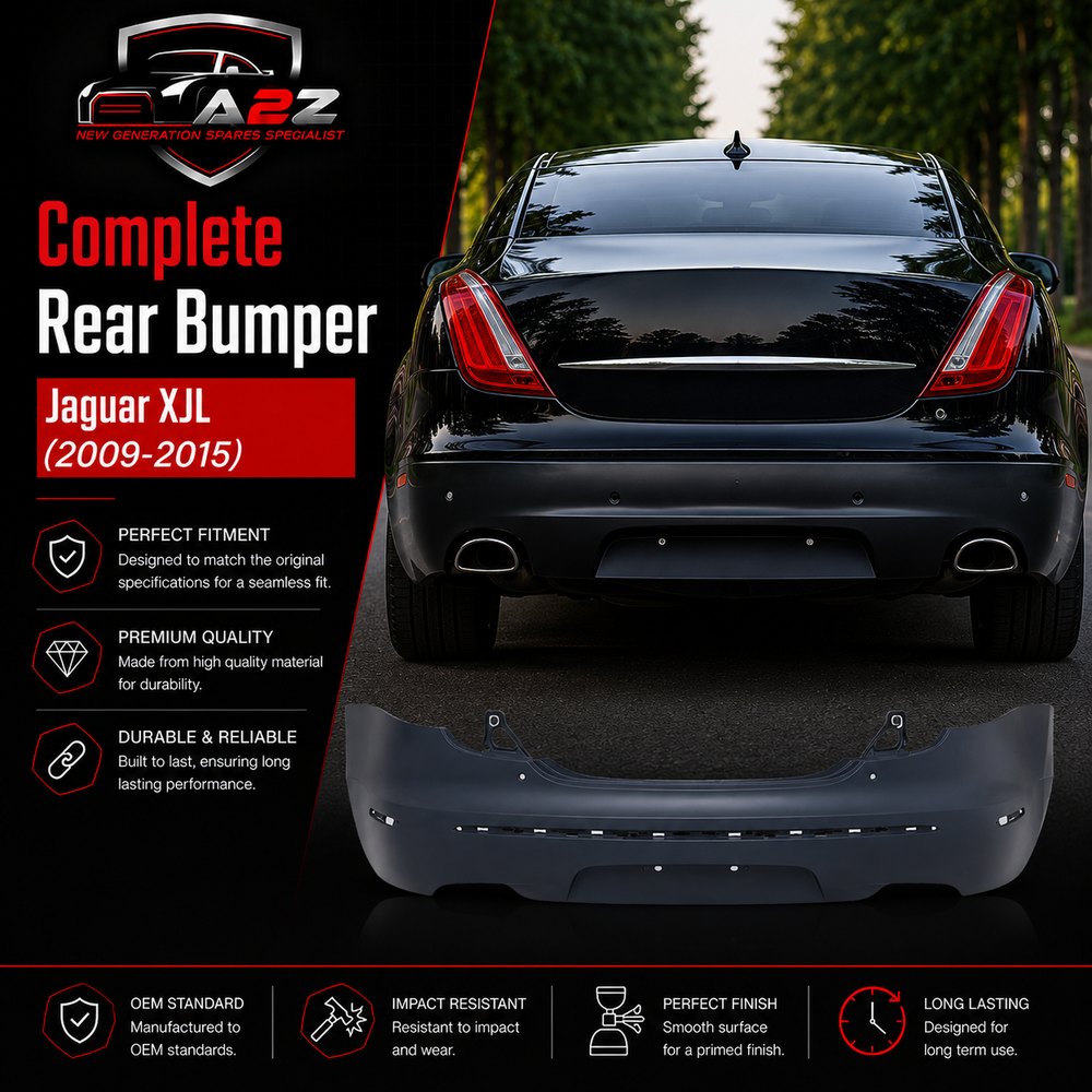 Complete Rear Bumper With Camera Hole C2D5373XXX Compatible With Jaguar XJL (2009-2015) Tag No.301B