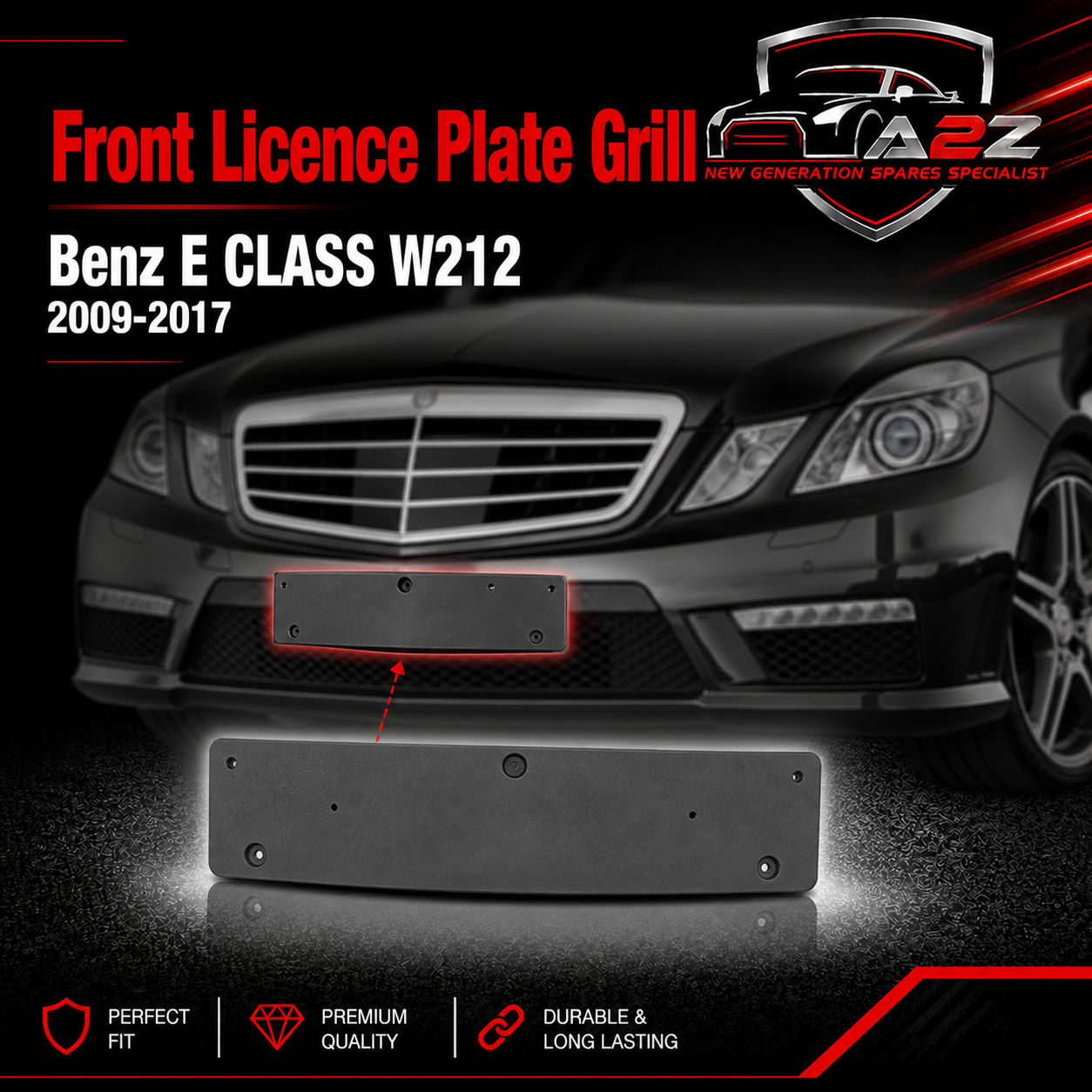 Front Licence Plate Grill A2128170078 2128170078 Compatible With Mercedes Benz  E CLASS W212 Tag No.308