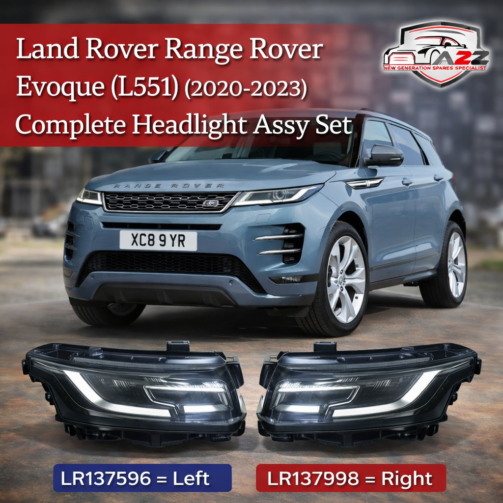 Complete Headlight Assy Right LR159607  LR116009 LR135967 LR135968 & Left LR159613 LR116015 LR135970 LR135969 Compatible With RANGE ROVER EVOQUE (L551) Tag No.05