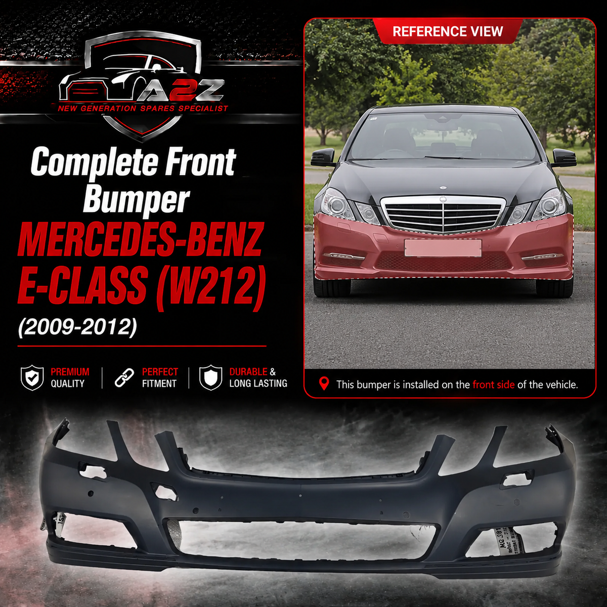 Complete Front Bumper A2128801540 2128801540 Compatible With MERCEDES-BENZ E-CLASS (W212) (2009-2012) Tag No.291