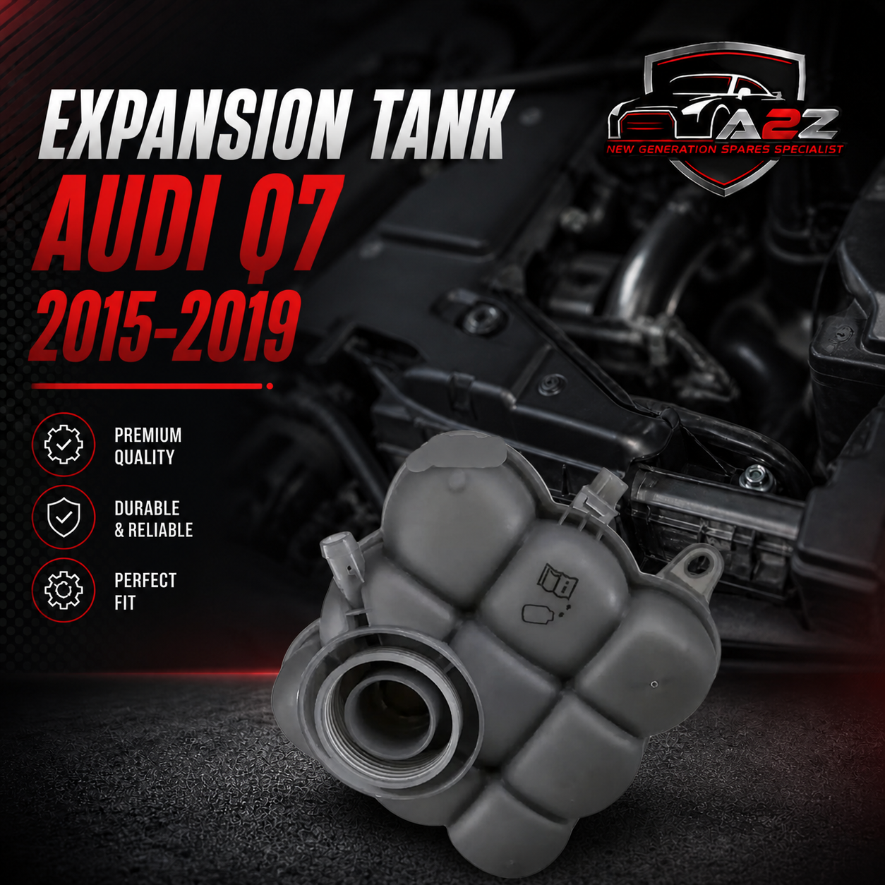 Expansion Tank 4M0121403H 4M0121403F Compatible With Audi Q7 2015-2019