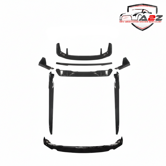 A To Z Compatible With BMW X5 G05 (2018-2022) M Sport Mp M Performance Mt M Tech Bumper Upgrade Convert To X5m Aero Black Samurai Body Kit Diffuser Exhaust Front Lip Spoiler Splitter G05/g18-018 Gc CC-9353 (Shipping Cost Not Included In Price)