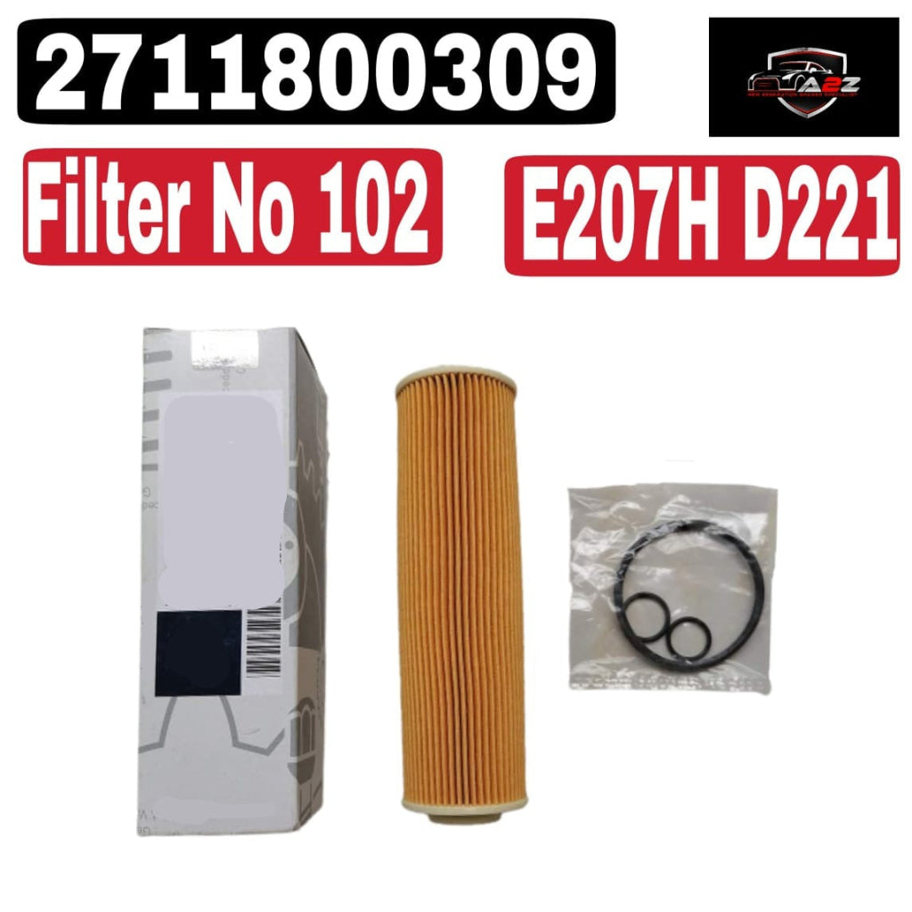 Oil Filter E207H D221 & 2711800309 & OX183/5D 2711800409 A2711800409 A2711800509 Compatible With MERCEDES-BENZ C-CLASS (W204) & E-CLASS (W212) & SLK (R172) Tag : 102