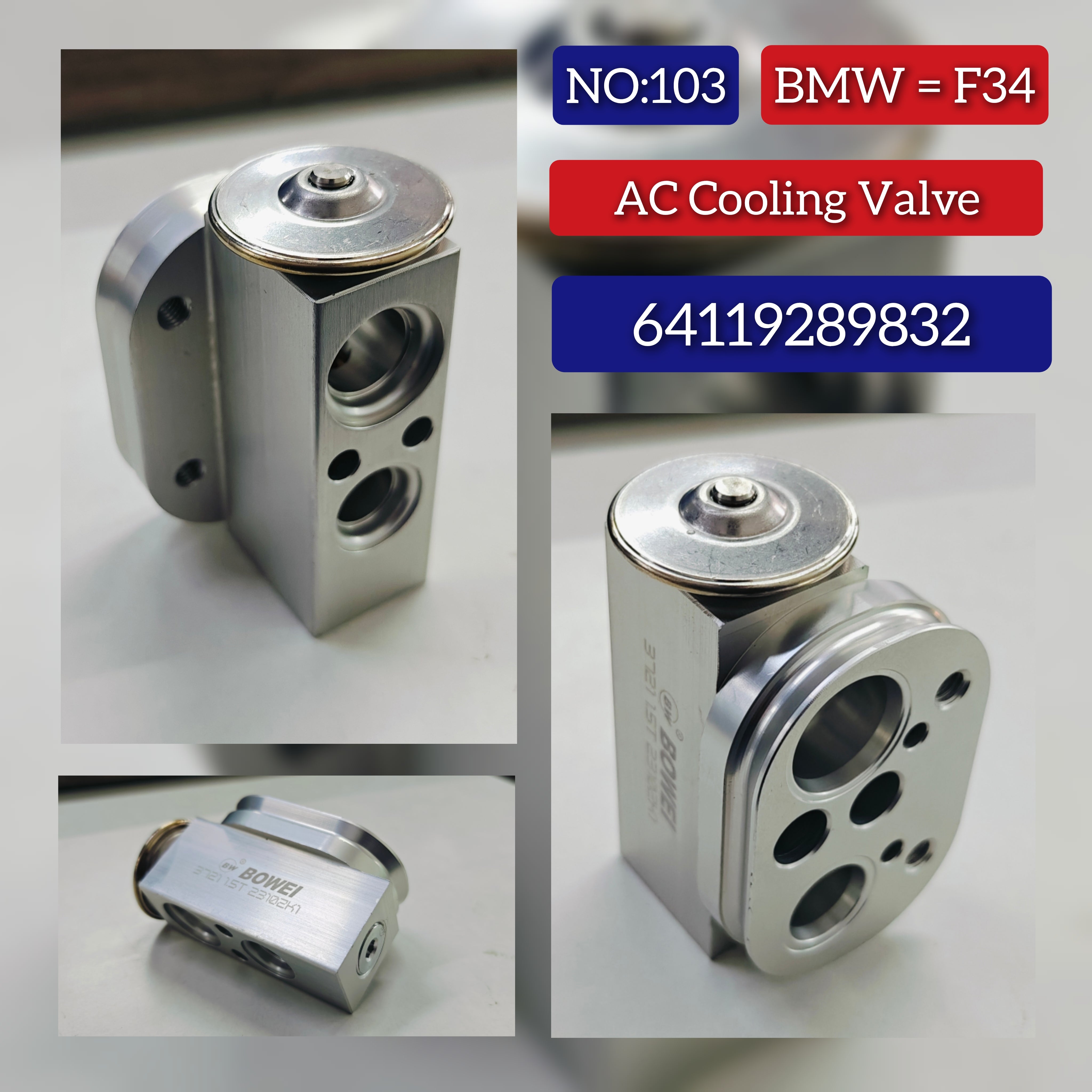 Expansion Valve  64119289832 64119229488 Compatible With BMW  Series 3 (F30, F80) & Series 3 Gran Turismo (F34)