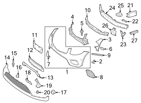 Front Bumper Bracket (2538857902) Compatible With Mercedes Benz GLC Class X253 (2020-2024) Tag No.987