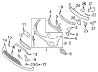 Front Bumper Bracket (2538857902) Compatible With Mercedes Benz GLC Class X253 (2020-2024) Tag No.987