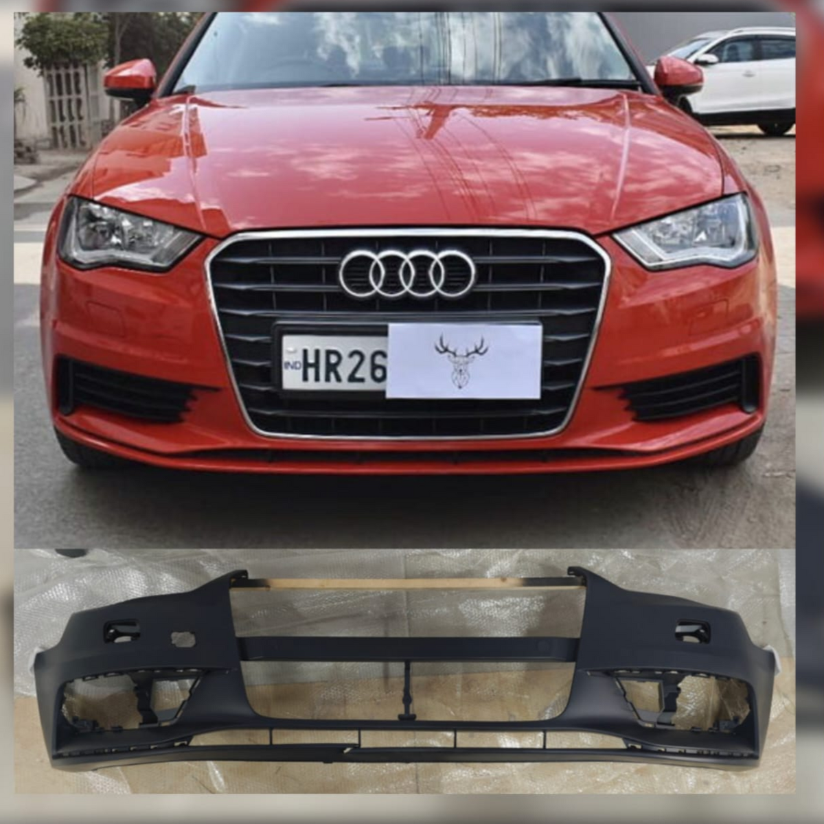 Front Bumper Without Sensor Hole 8V5807065A  Compatible With AUDI A3 (2013-2015) TAG No:3B