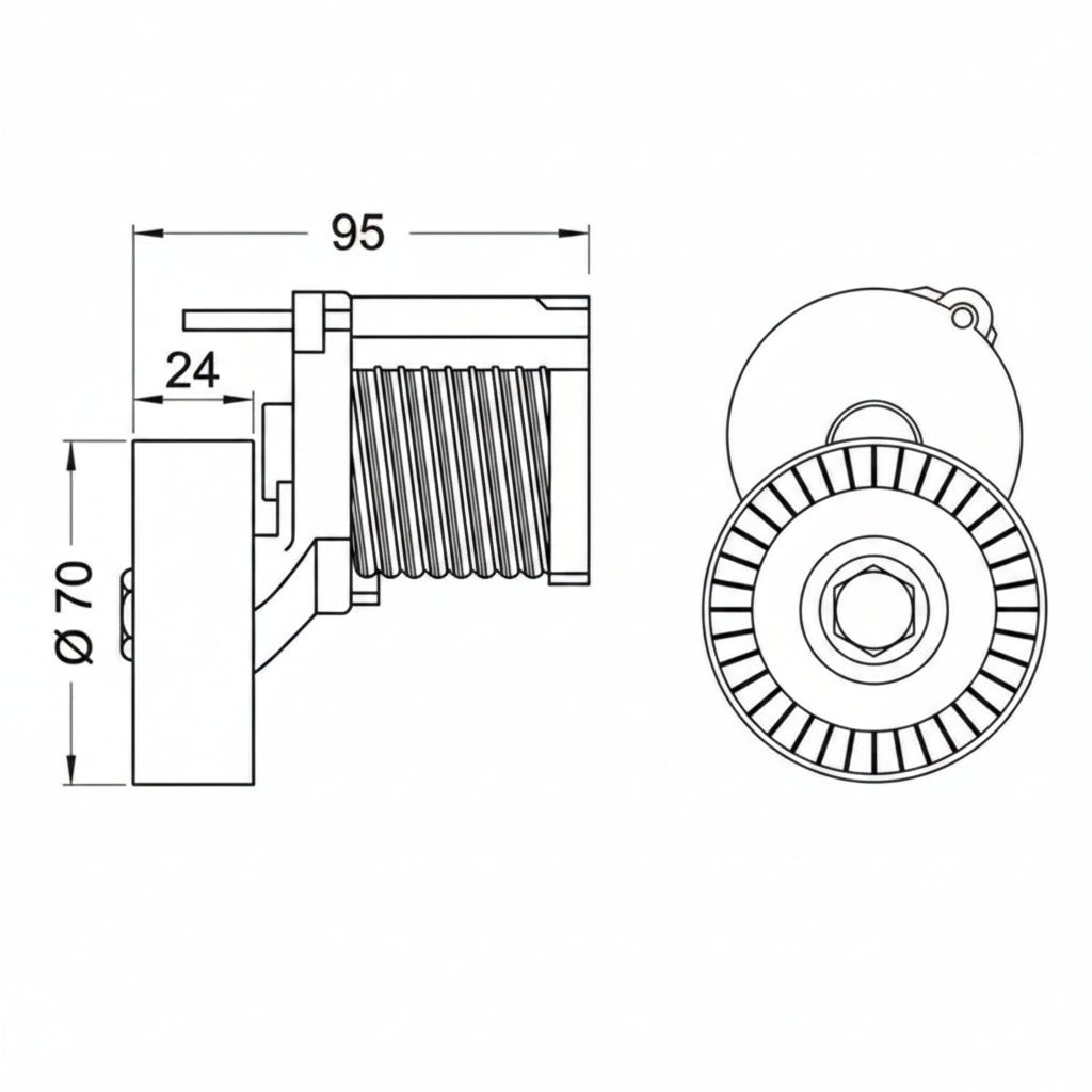 Belt Tensioner With Pulley 038903315AH 038903315AG Compatible With AUDI A4 8K