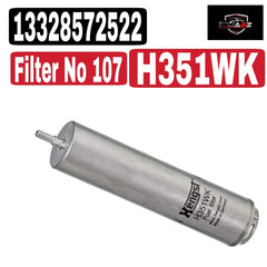 Fuel Filter H351WK & 13328572522 & KL736/1D 13328511053 Compatible With BMW1 (F20) 1 (F21) & 3 (F30, F80)  & 3 Gran Turismo (F34) & MINI COUNTRYMAN (R60) Tag : 107