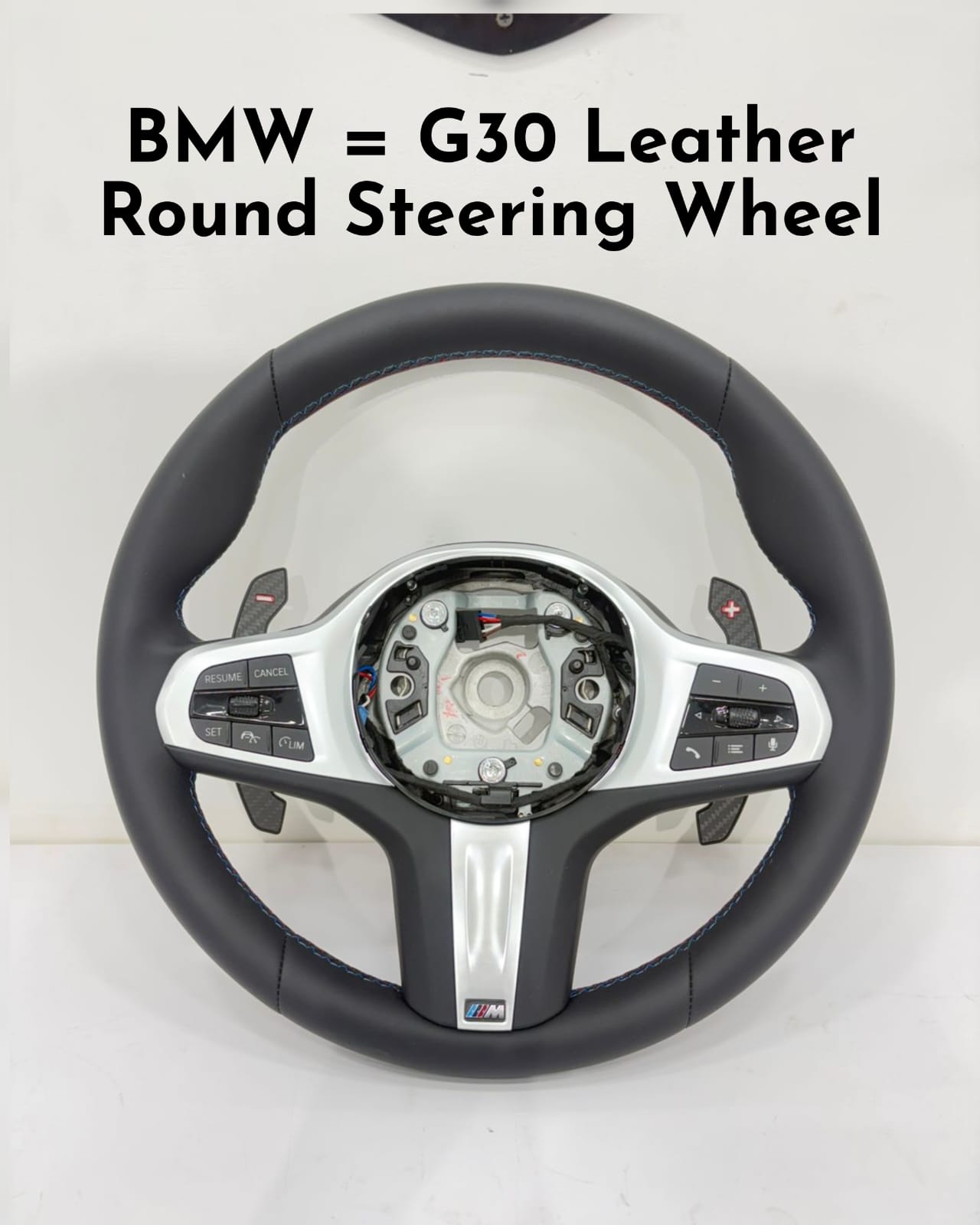 BMW Round Steering Wheel (Leather) Compatible With BMW G30