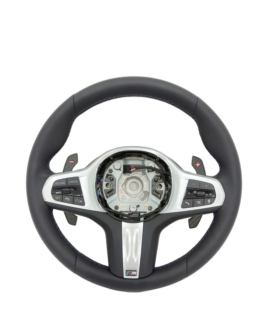 BMW Round Steering Wheel (Leather) Compatible With BMW G30