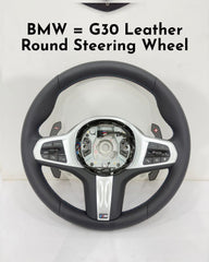 BMW Round Steering Wheel (Leather) Compatible With BMW G30