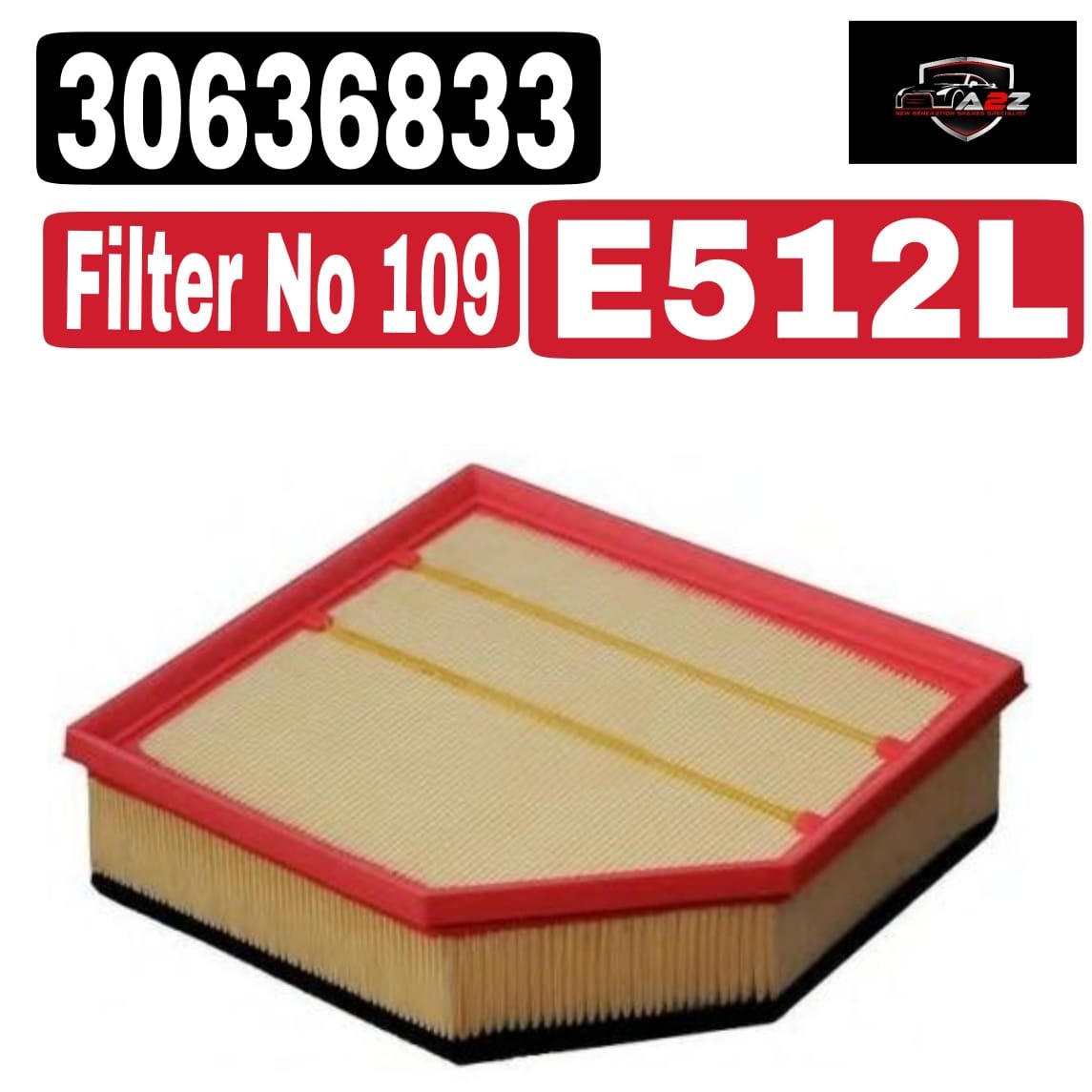 Air Filter E512L & 30636833 & LX1289/1 Compatible With VOLVO XC90 I (275) Tag : 109
