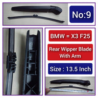 Rear Wiper Blade (13.5Inch) With Arm Compatible with BMW X3 F25 Tag-WBR-09