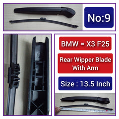 Rear Wiper Blade (13.5Inch) With Arm Compatible with BMW X3 F25 Tag-WBR-09