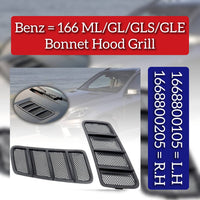 Hood Air Vent Grille Cover Left 1668800105 & Right 1668800205 Compatible With MERCEDES BENZ  M-CLASS W166 & GLE W166 & GLS W166 & GL-CLASS W166