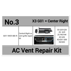 Center Right AC Conditioner Air Vent Grill Outlet Tab Clip Repair Kit 64119459488 Compatible With BMW 1 Series F40 & 3 Series G20 G28 & 4 Series G26 & X3 G01 & X4 G02 & Z4 G29 Tag-ACR-03