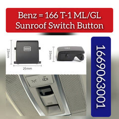 Black Sunroof Window Switch Button Cover  1669063001 Compatible With MERCEDES BENZ GL-CLASS W166 & ML-CLASS W166 T-1