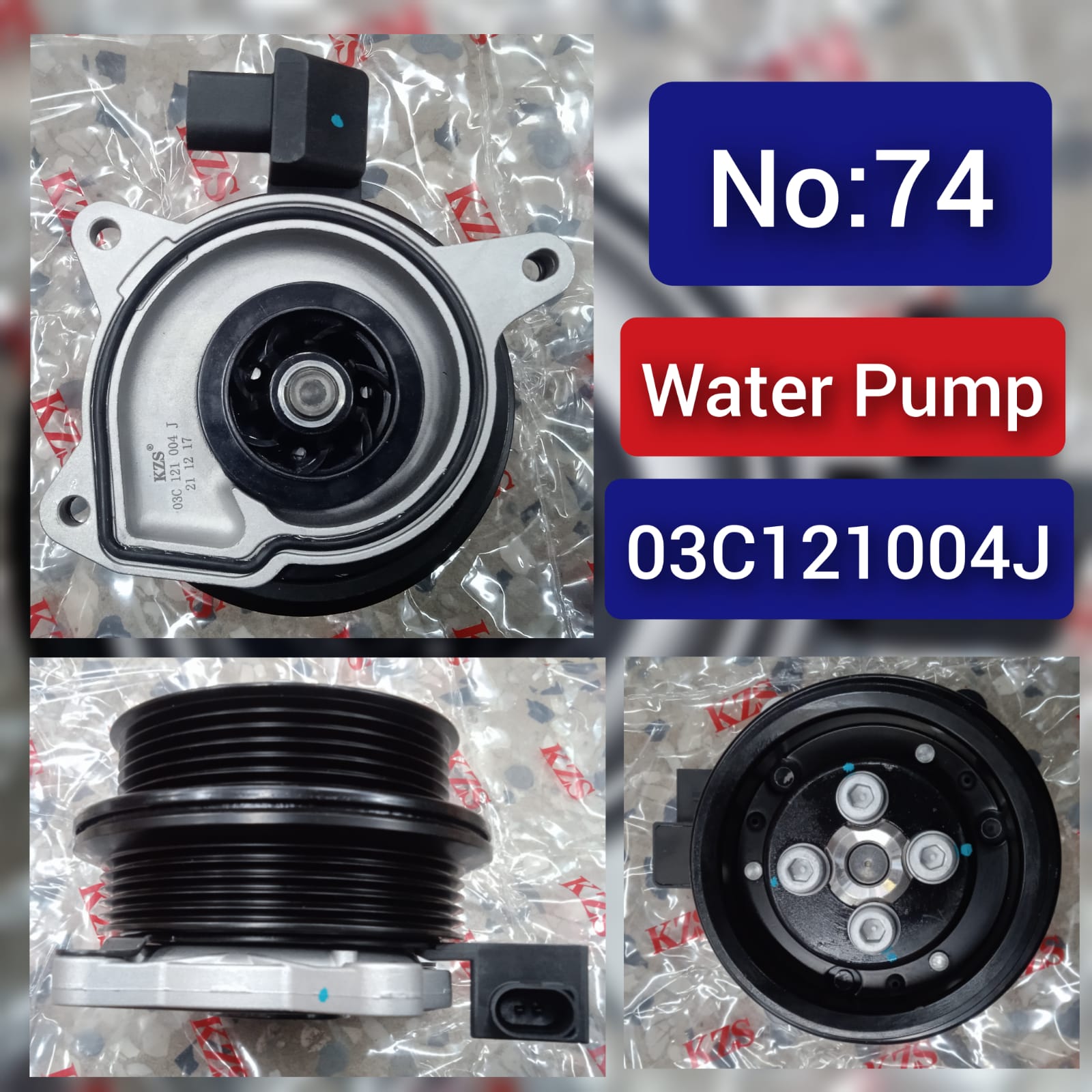 Water Pump 03C121004J Compatible With VW Beetle Golf Jetta EOS Tiguan CC & Skoda Fabia & Audi A1 Tag-W-74