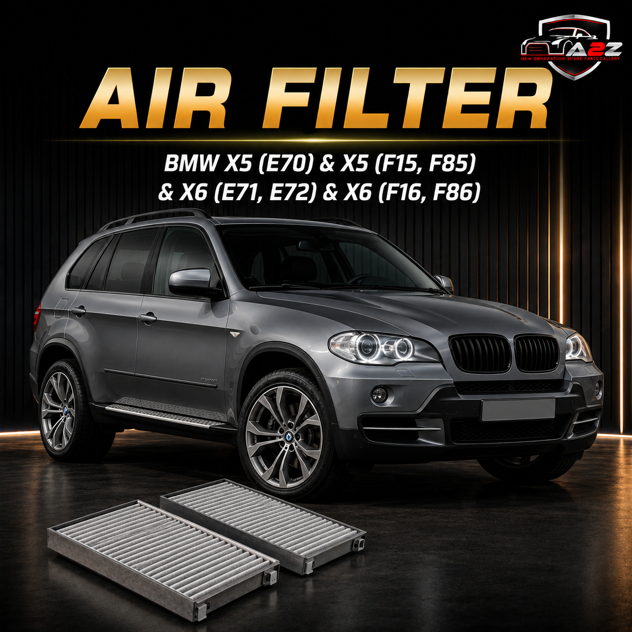 Air Filter E2944LC-2 & 64316945586 & LAK221/S 64116945594 64119248294 Compatible With BMW X5 (E70) & X5 (F15, F85) & X6 (E71, E72) & X6 (F16, F86)Tag : 110