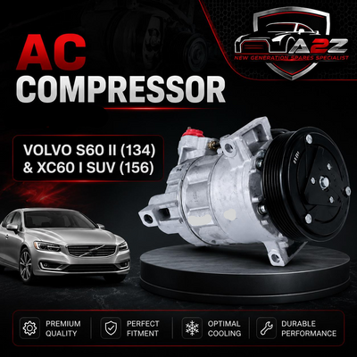 AC Compressor 36010254 31332528 31404446 31469968 31469969 36002152 36011277 P31369335 P31404446 Compatible With VOLVO S60 II (134) & XC60 I SUV (156)
