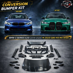 A To Z Compatible With BMW 3 Series G20 (2019-2024) Upgrade Facelift Convert Το 2023 G80 M3 M4 Wide Body Kit Headlight Taillight Bumper Fender CC-5869 (Shipping Cost Not Included In Price)