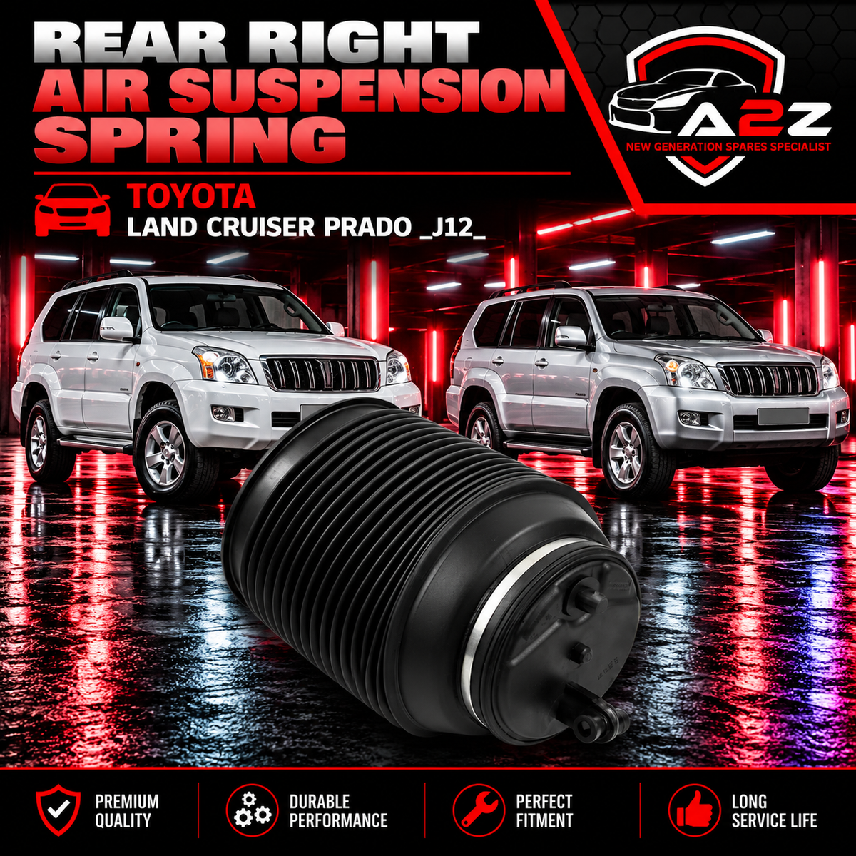 Rear Right Air Suspension Spring 4808035011 4808035020 4809035010 4809035011 Compatible With TOYOTA LAND CRUISER PRADO _J12_