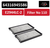 Air Filter E2944LC-2 & 64316945586 & LAK221/S 64116945594 64119248294 Compatible With BMW X5 (E70) & X5 (F15, F85) & X6 (E71, E72) & X6 (F16, F86)Tag : 110