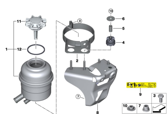 Power Steering Bottle 32416851218 32416768094  For BMW 3 Series (E90) Tag-B-52