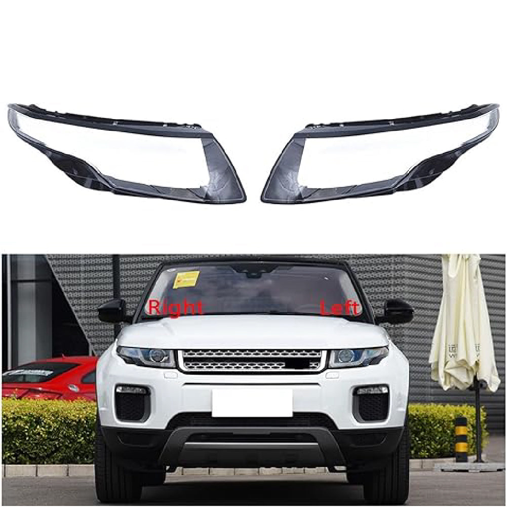 Front Headlight Lens Cover Car Headlamp Cover Transparent Lamp Shell compatible for Land Rover Range Rover Evoque (2010 - 2018).