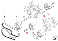 Timing Belt 6PK2080 Compatible With BMW 5 Series (E60) & 7 Series (E65, E66, E67) & MERCEDES BENZ E-CLASS (W210) Tag-BEL-24