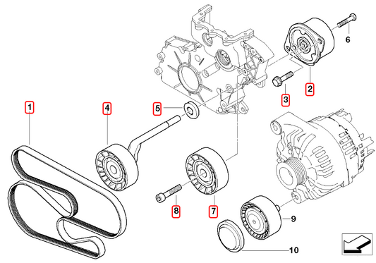 Timing Belt 6PK2080 Compatible With BMW 5 Series (E60) & 7 Series (E65, E66, E67) & MERCEDES BENZ E-CLASS (W210) Tag-BEL-24