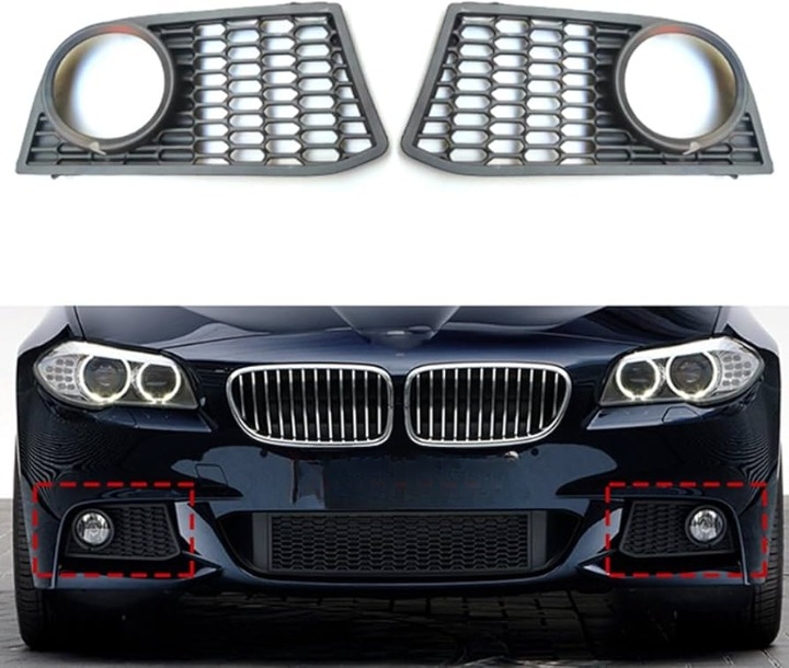Fog Lamp Cover Left 51117906197 & Right 51117906198 Compatible With BMW 5 Series F10 2011-2016 Tag-FC-401