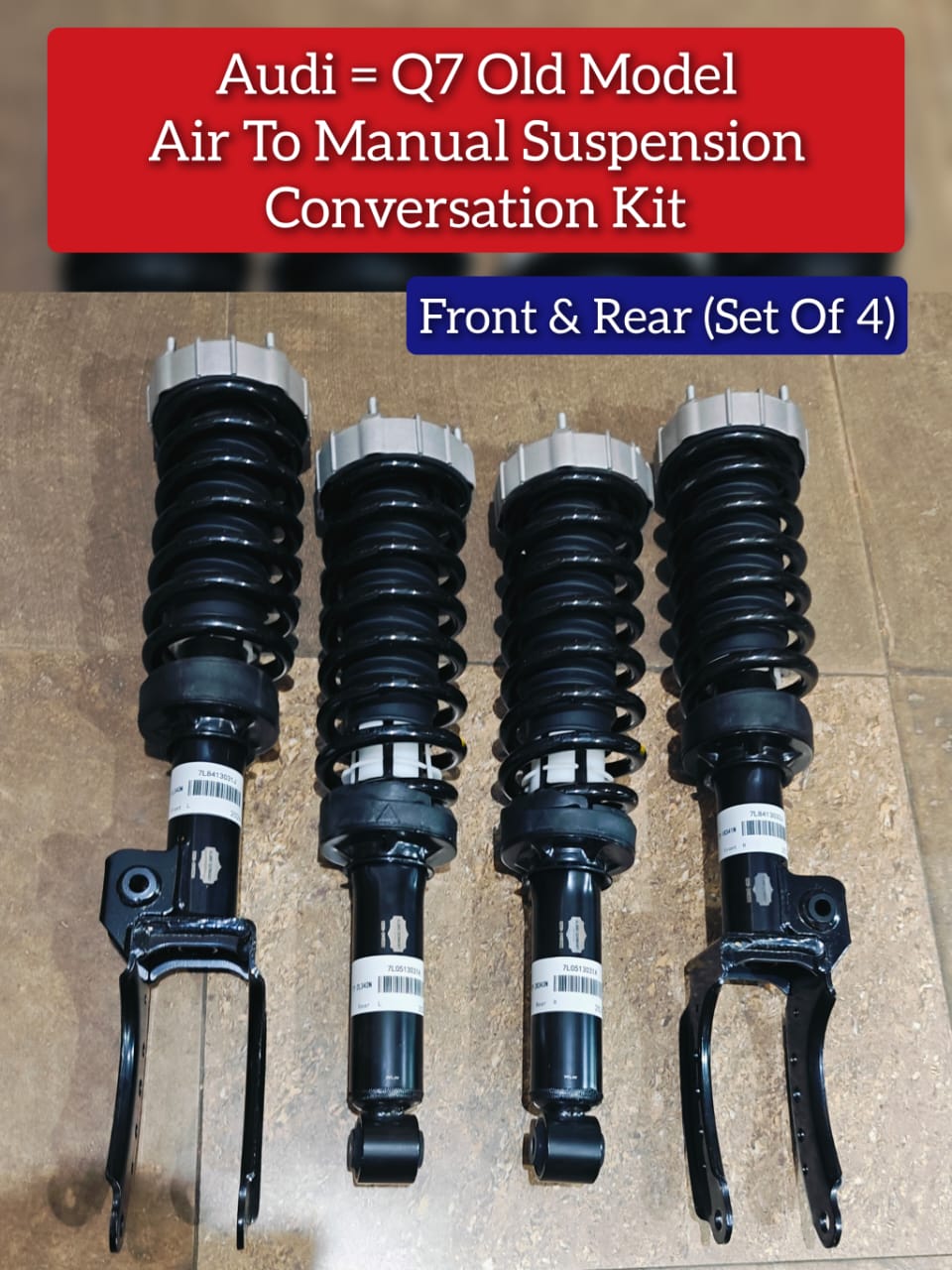 Air To Manual Suspension Conversion Kit Front & Rear (Set Of 4) Compatible With AUDI Q7 OLD Model