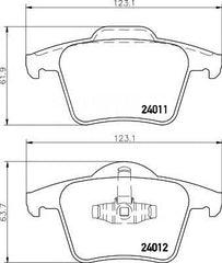 Front Brake Pad  30793943 2439901 P86023 Compatible With VOLVO XC60 I SUV 156 & XC60 I VAN 156 & XC90 I 275