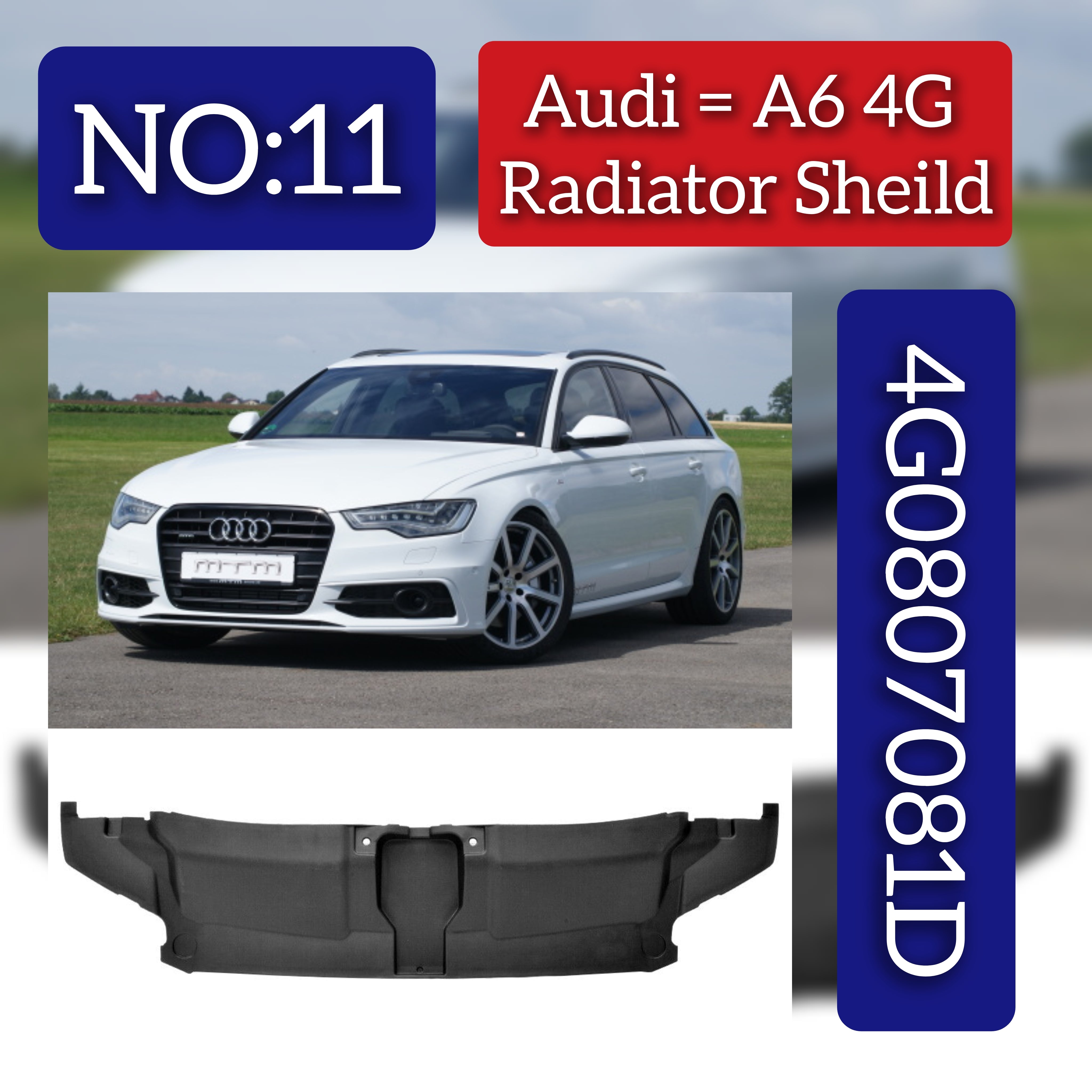 Radiator Shields 4G0807081D Compatible with Audi A6 4G Tag No.11