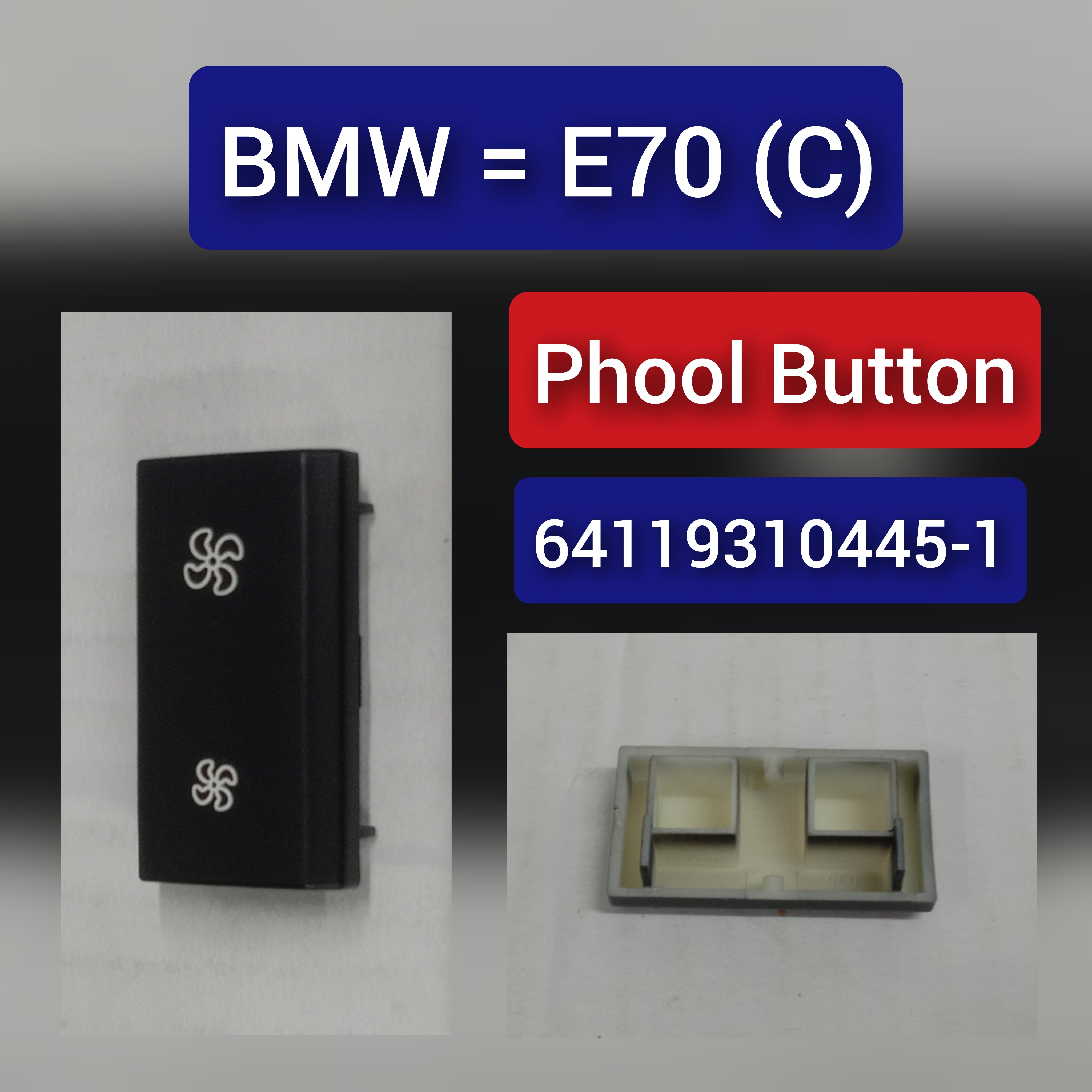 Air Conditioning  Panel Switch Button Air Volume Key  64119310445-1 Compatible with BMW X5 (E70) & X6 (E71, E72)